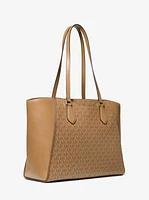 Taryn Large Signature Logo and Leather Tote Bag