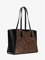 Taryn Large Cheetah Print Calf Hair and Leather Tote Bag
