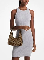 Nolita Small Cheetah Print Calf Hair Hobo Shoulder Bag