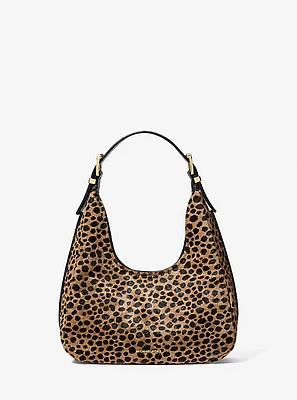 Nolita Small Cheetah Print Calf Hair Hobo Shoulder Bag