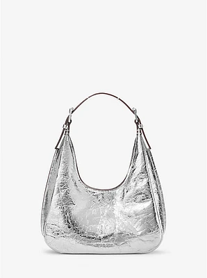 Bolso hobo de hombro Nolita pequeño de piel craquelada metálica