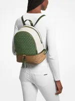 Rhea Medium Color-Block Logo Backpack