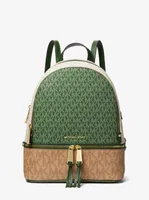 Rhea Medium Color-Block Logo Backpack