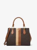 Marilyn Medium Logo Stripe Satchel