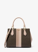 Marilyn Medium Logo Stripe Satchel