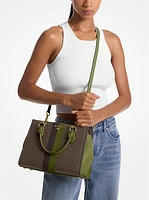Marilyn Medium Logo Stripe Satchel