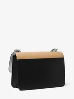 Heather Large Color-Block Leather Shoulder Bag