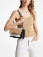 Heather Large Color-Block Leather Shoulder Bag