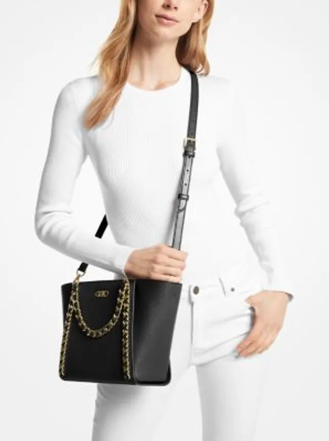 MICHAEL Michael Kors Westley Large Top Zip Chain Tote (Optic White