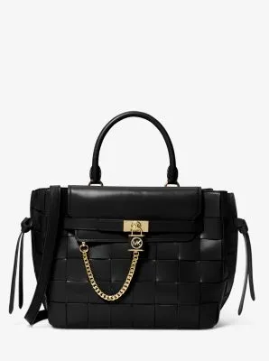 Hamilton Legacy Large Woven Leather Belted Satchel