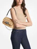 Parker Medium Woven Straw Shoulder Bag