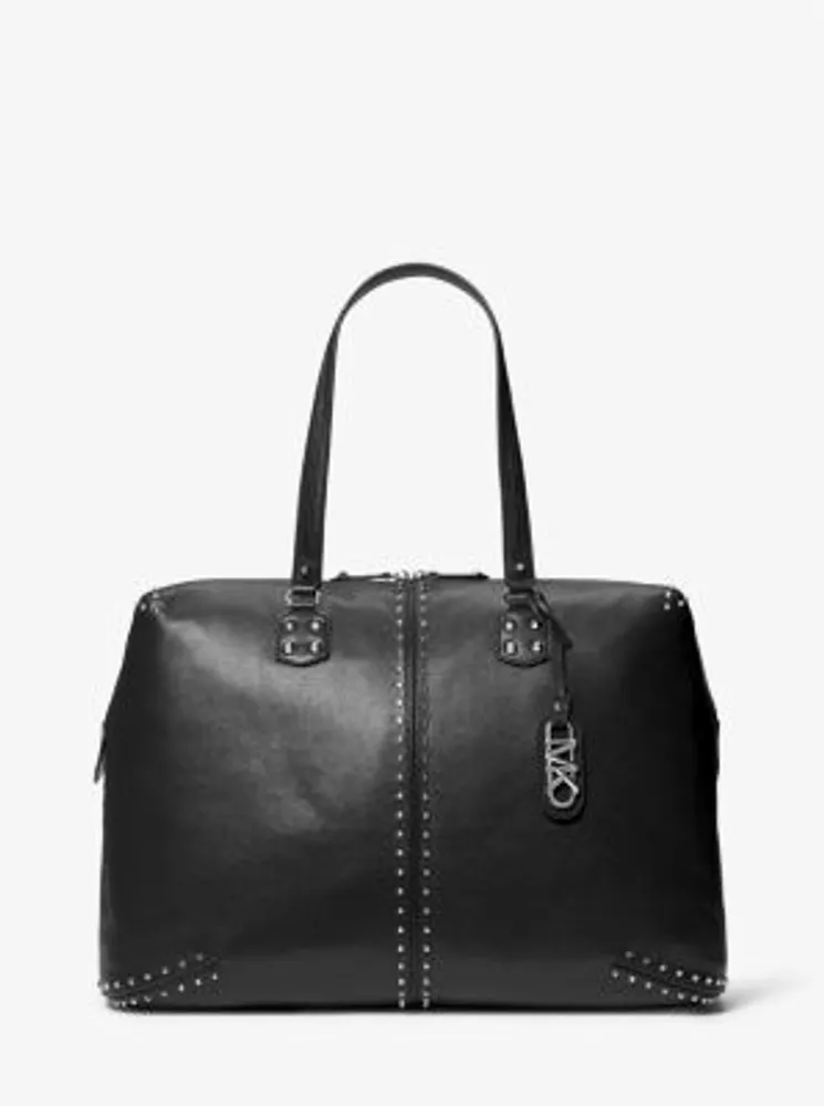 Astor Extra-Large Studded Leather Weekender Bag