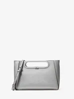 Chelsea Large Metallic Saffiano Leather Convertible Crossbody Bag