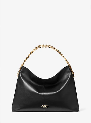 Jordyn Large Leather Hobo Shoulder Bag