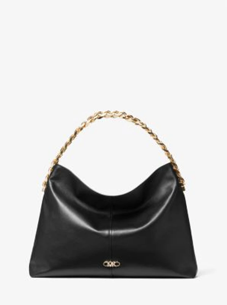 Jordyn Large Leather Hobo Shoulder Bag