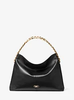 Jordyn Large Leather Hobo Shoulder Bag