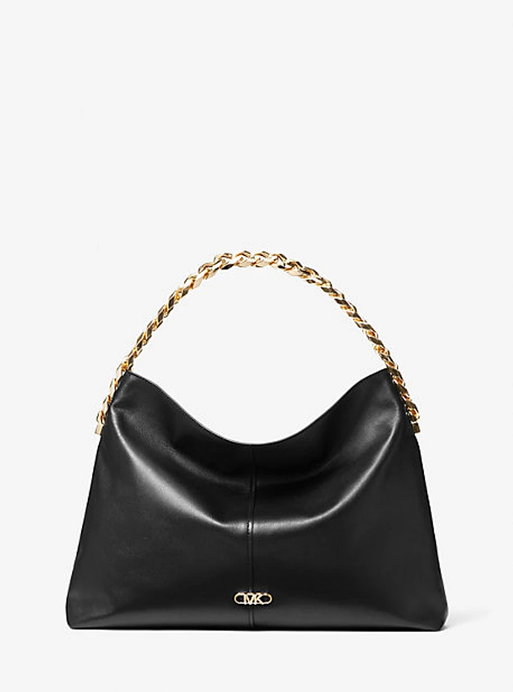 Jordyn Large Leather Hobo Shoulder Bag