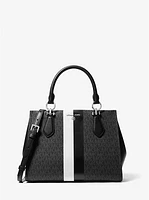 Marilyn Medium Signature Logo Stripe Satchel