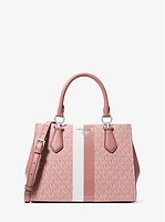 Marilyn Medium Signature Logo Stripe Satchel