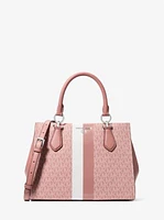 Marilyn Medium Signature Logo Stripe Satchel