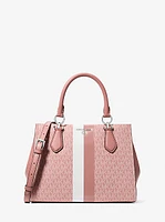 Marilyn Medium Signature Logo Stripe Satchel