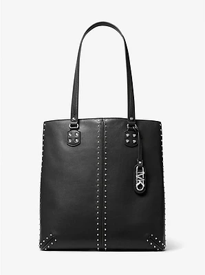 Astor Large Studded Leather Tote Bag