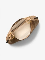 Nolita Large Stud Trim Nubuck Hobo Shoulder Bag