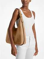Nolita Large Stud Trim Nubuck Hobo Shoulder Bag