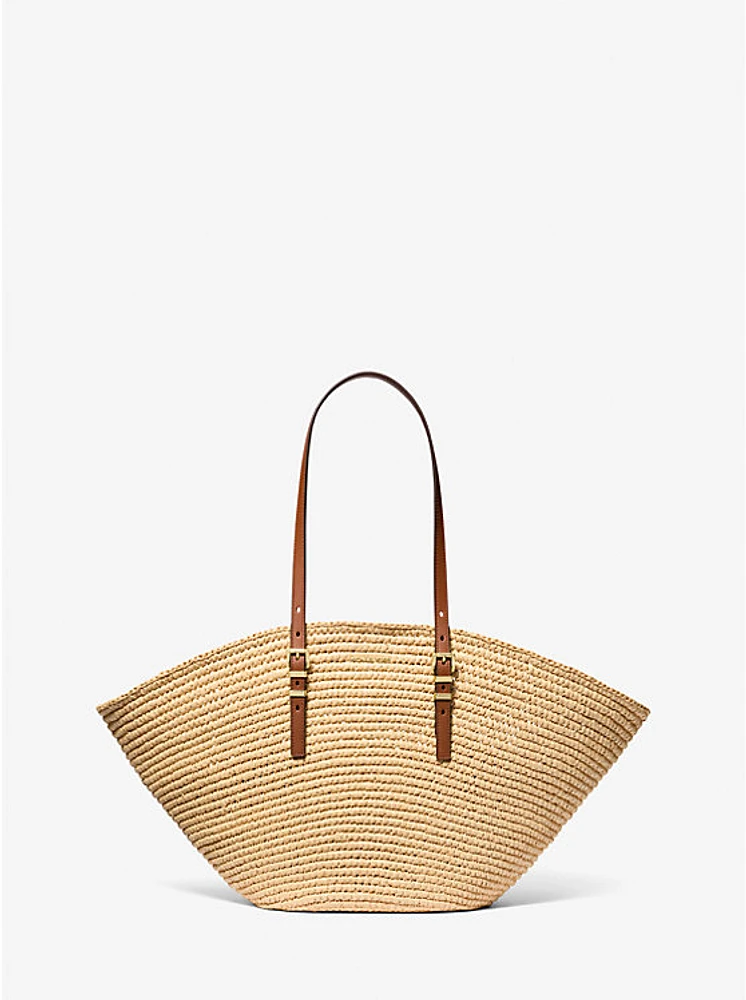 Bolso tote de paja Isa grande tejido a mano