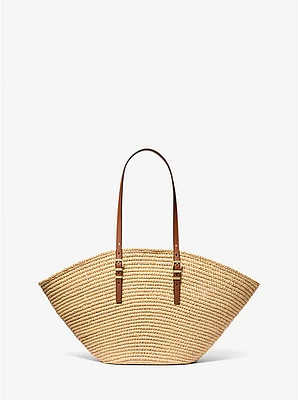 Bolso tote de paja Isa grande tejido a mano