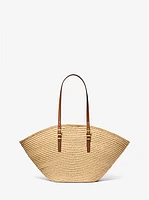 Bolso tote de paja Isa grande tejido a mano