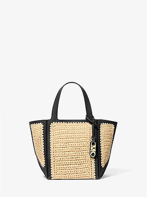 Jordi Small Hand-Crocheted and Leather Tote Bag