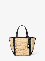 Jordi Small Hand-Crocheted and Leather Tote Bag