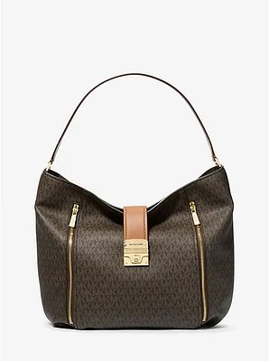 Addie Large Signature Logo Shoulder Bag