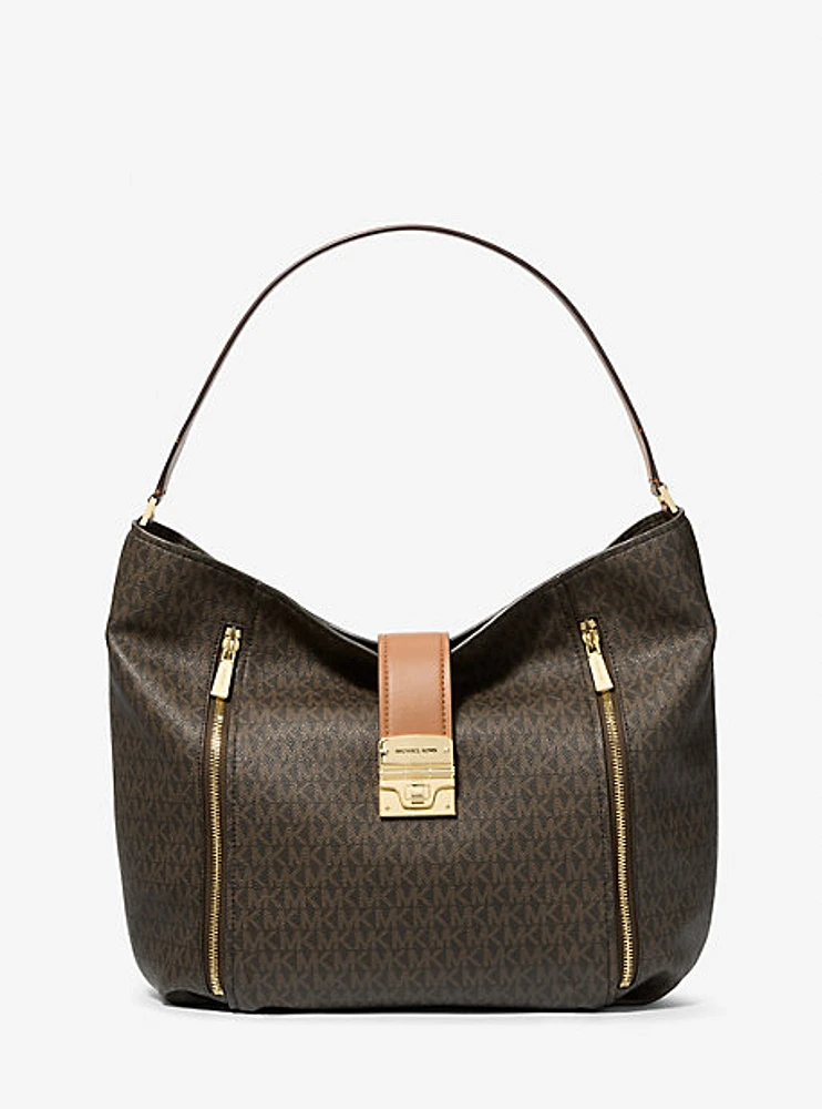 Addie Large Signature Logo Shoulder Bag