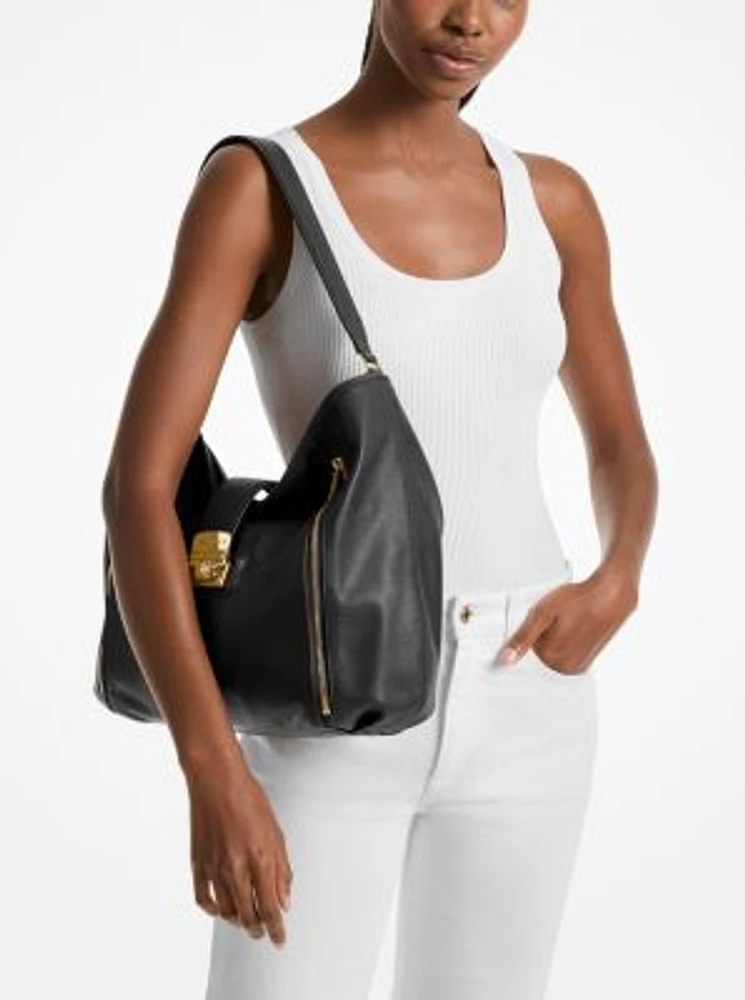 Addie Large Leather Shoulder Bag