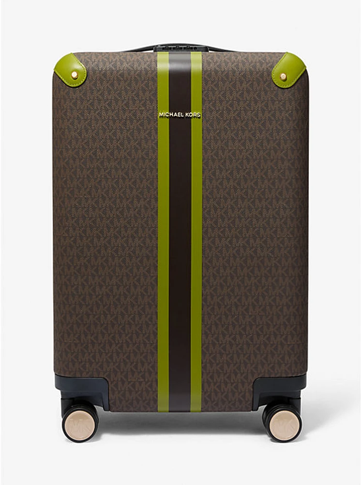 Striped Signature Logo Suitcase