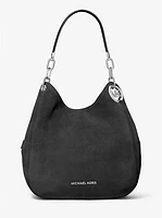 Bolso de hombro Lillie grande de gamuza