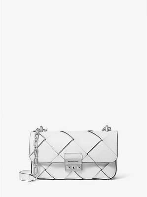 Bolso de hombro Tribeca pequeño piel tejida