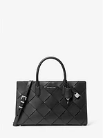 Scarlett Medium Woven Leather Satchel