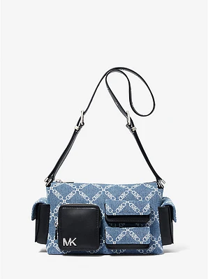 Dakota Medium Empire Diamond Jacquard and Leather Shoulder Bag