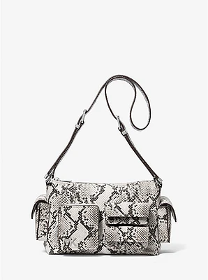 Dakota Medium Snake Embossed Leather Shoulder Bag