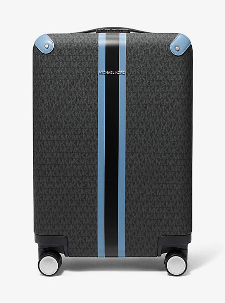 Striped Signature Logo Suitcase