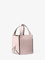 Lunar New Year Jordi Small Denim-Printed Leather Tote Bag