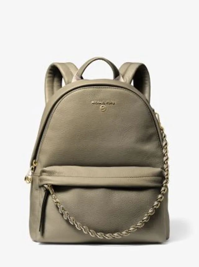 Michael Kors Adina Medium Pebbled Leather Backpack (Optic White)