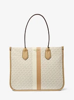 Heidi Large Stripe Signature Logo Tote Bag