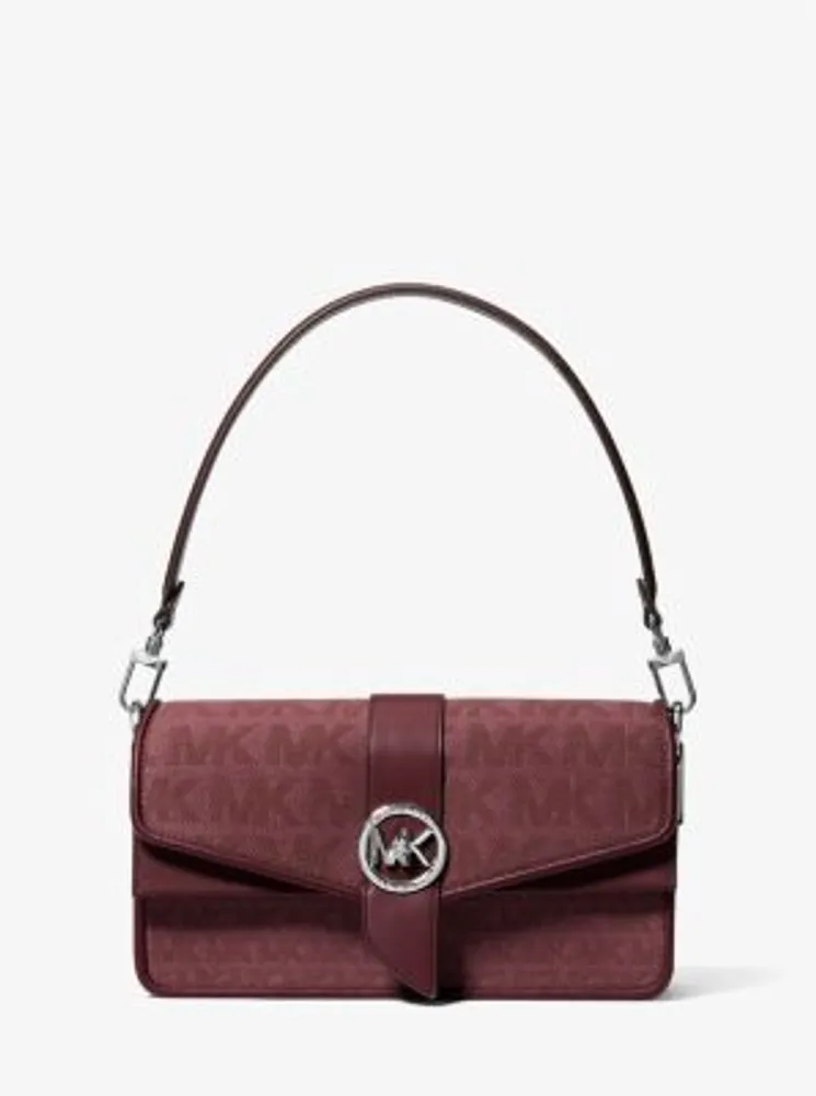 Michael Kors Greenwich Medium Logo Jacquard Shoulder Bag - Fawn