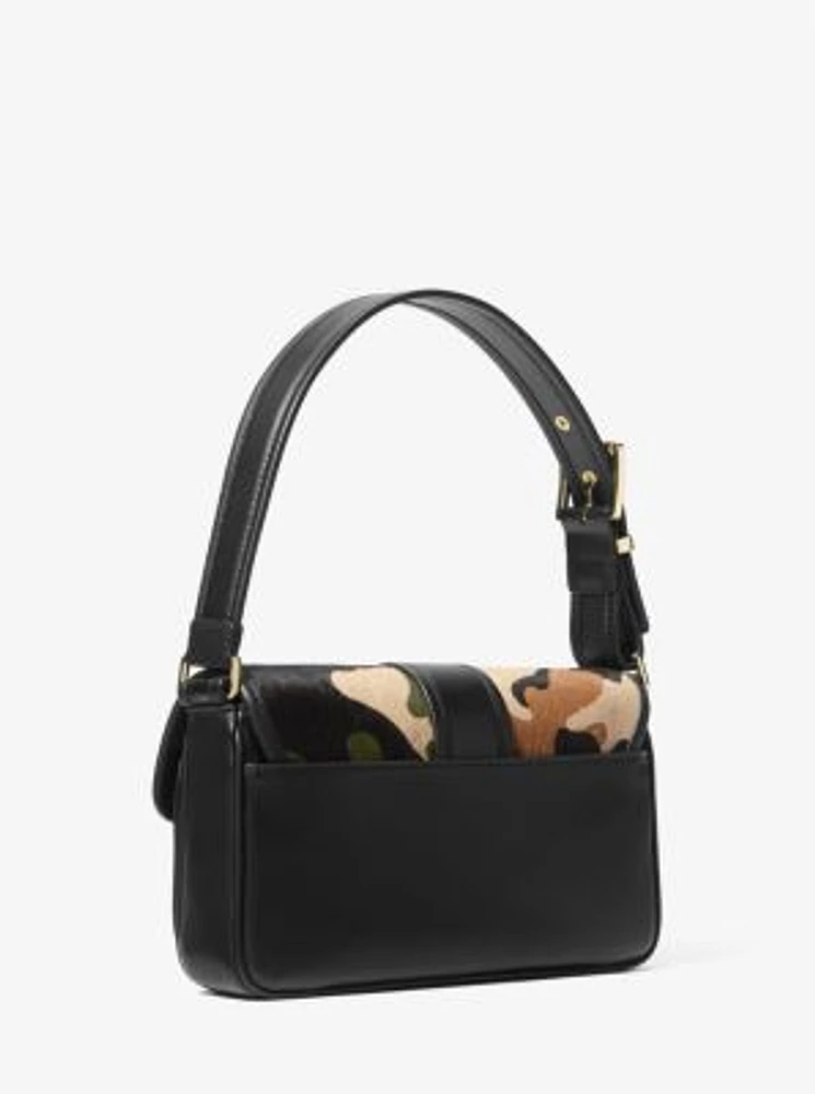 Colby Medium Camouflage Print Calf Hair Shoulder Bag