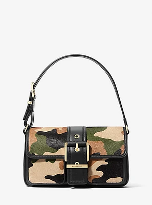 Colby Medium Camouflage Print Calf Hair Shoulder Bag