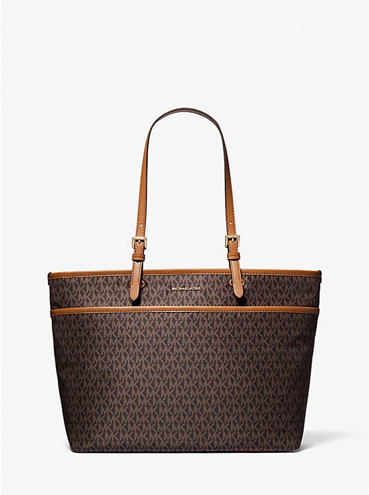 Winston Large Signature Logo Print Woven Pocket Tote Bag